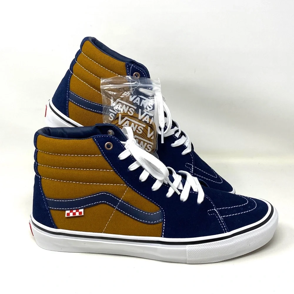 VANS SKATE SK8-HI Reynolds Navy Golden Suede Canvas Men's Sneakers VN0A5FCC9CV - Picture 2 of 9